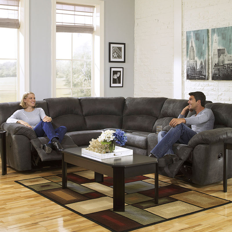Ashley Tambo Dark Gray Rent To Own Sectional Reclining Sets