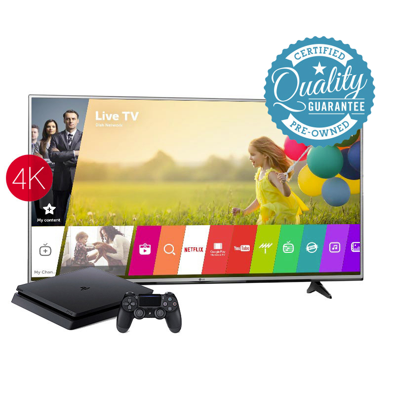Gaming Package Lg 49 4k Uhd Smart Tv Sony Ps4 Slim Pre Owned Reduced Cpqg Rent To Own Hdtvs