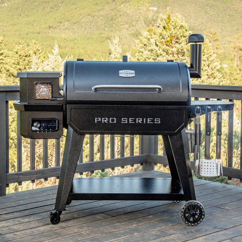 Rent To Own Pit Boss Pro 850-Sq in Hammer Tone Pellet Grill