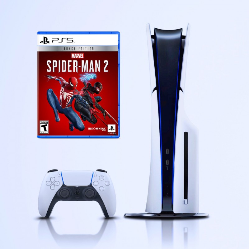 PS5 Spider-Man 2 Slim Console with Extra White Controller